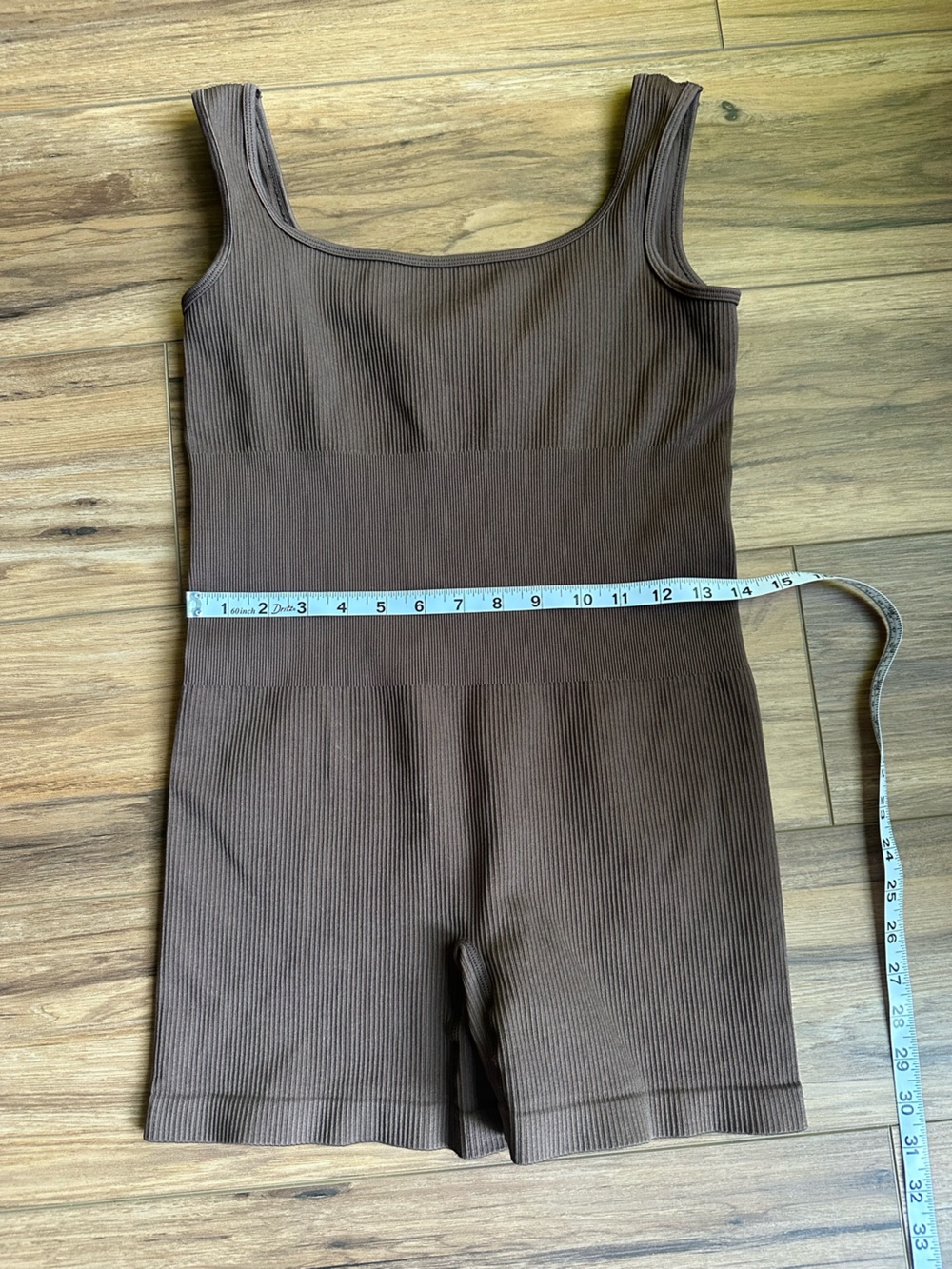 Brown Ribbed Tank Romper - Picture 3 of 8
